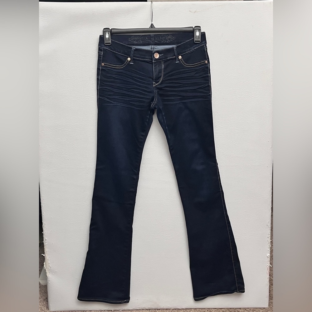 Express Low Rise Y2K Bootcut Dark Blue Jeans 6 Regular